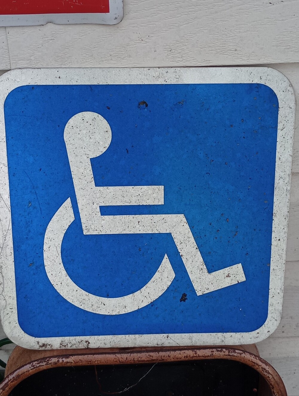 Handicap Accessible Parking Sign - White on Blue
